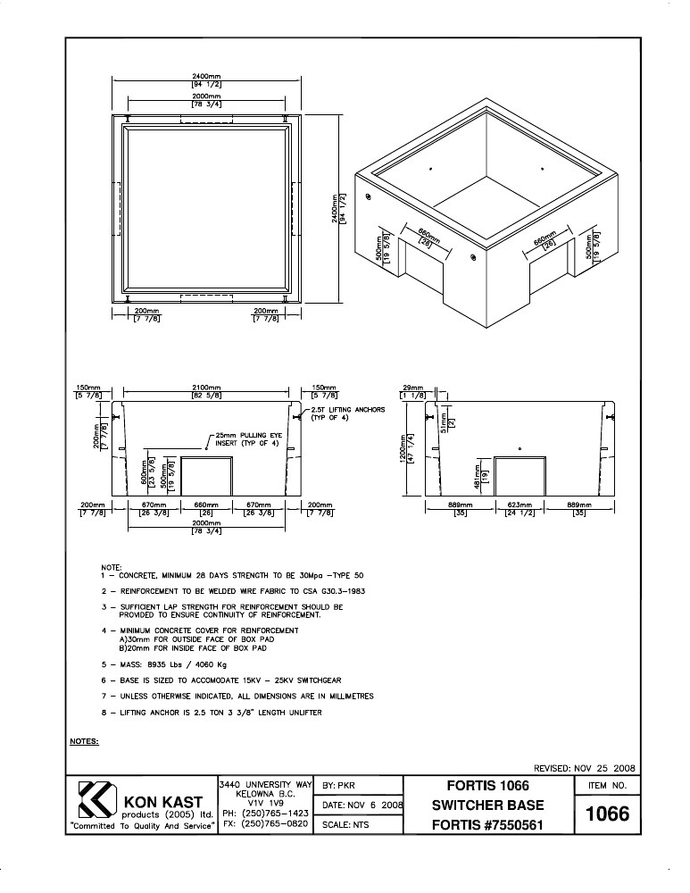 Technical drawing: Switching Base Box