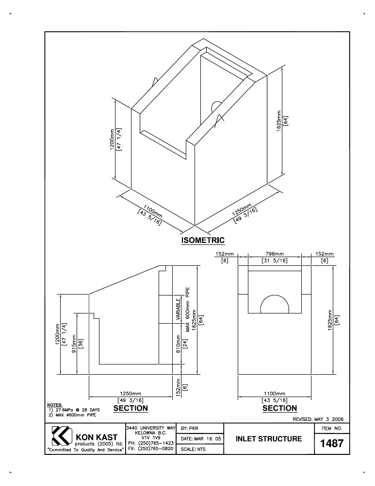 Technical drawing: Inlet Structure