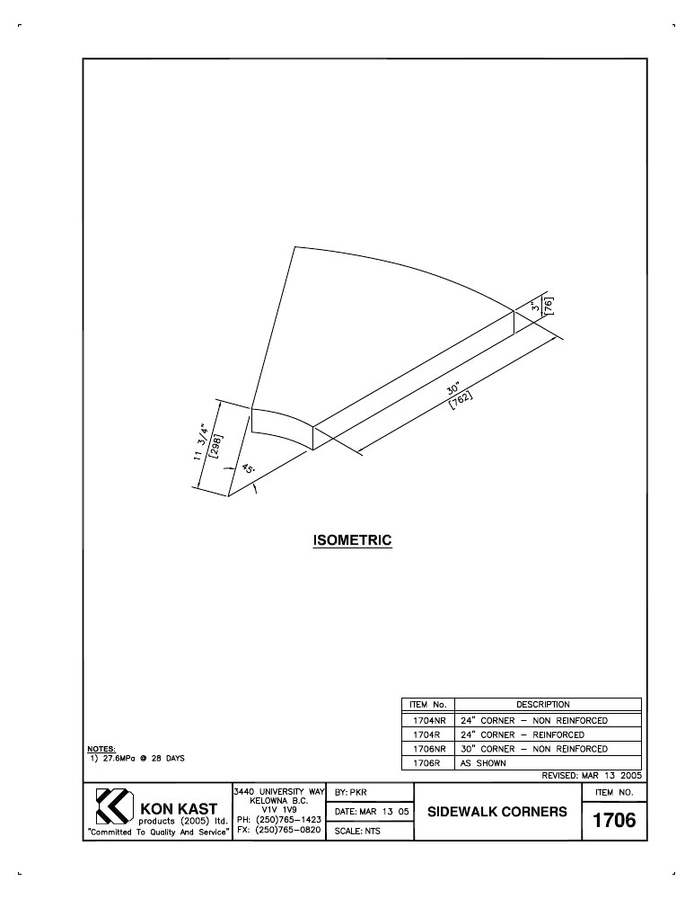Technical drawing: Sidewalk Corners