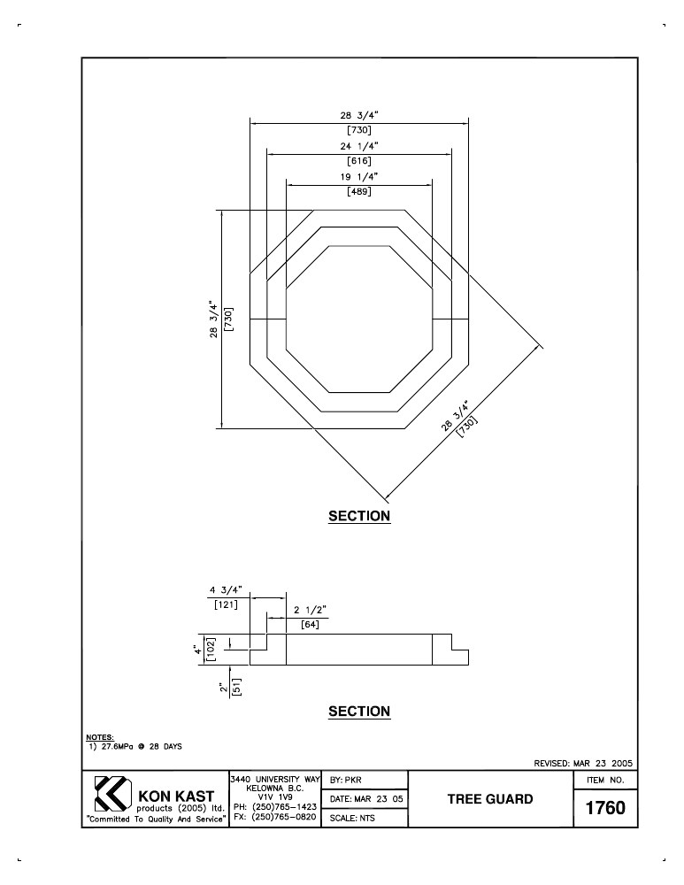 Technical drawing: Tree Guard