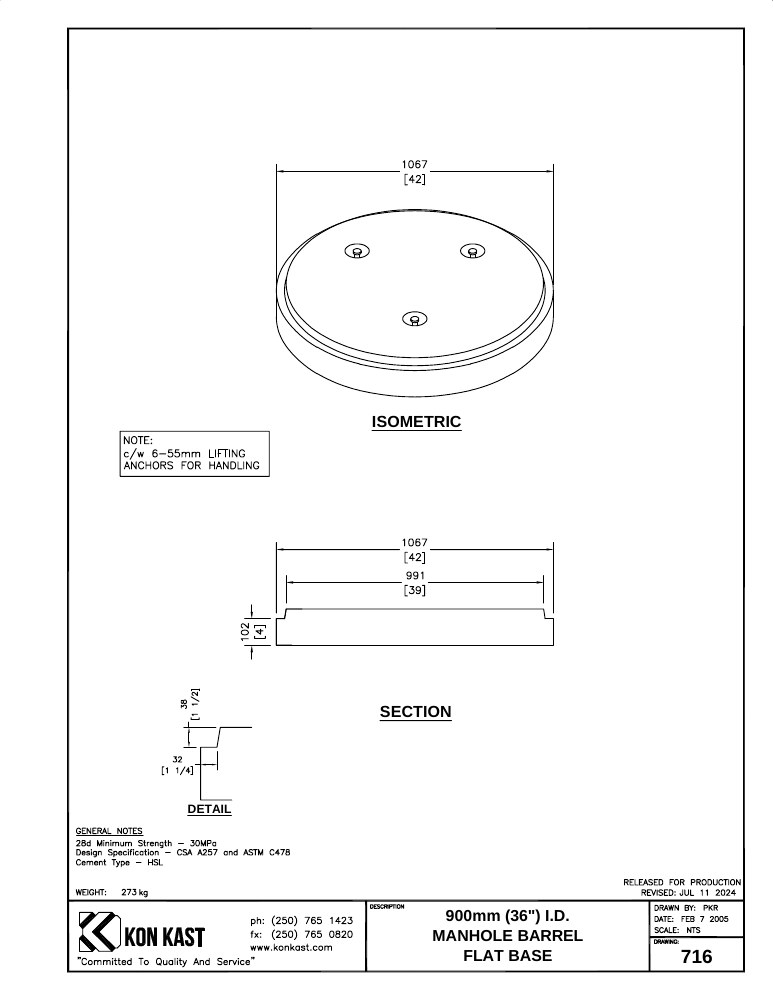Technical drawing: Base for 900 (36") MHB