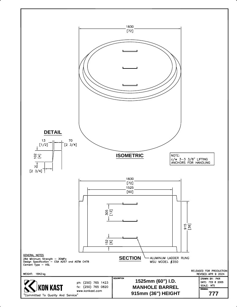 Technical drawing: 1500 (60") MHB x 914 (36")