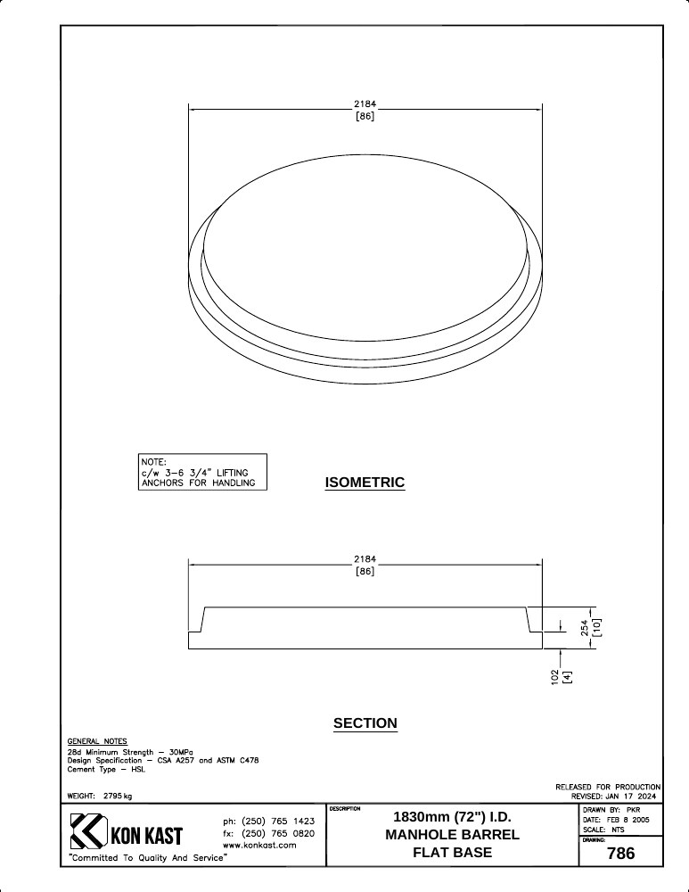 Technical drawing: Base for 1800 (72") MHB