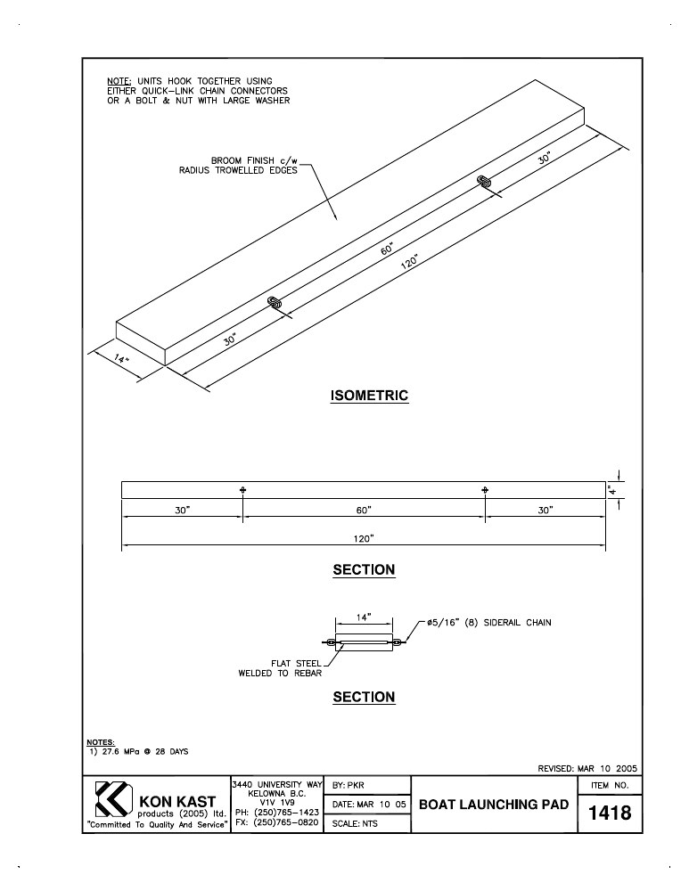 Technical drawing: Boat Launch Pad