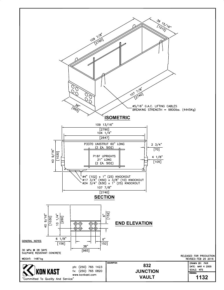 Technical drawing: 832 Junction Vault