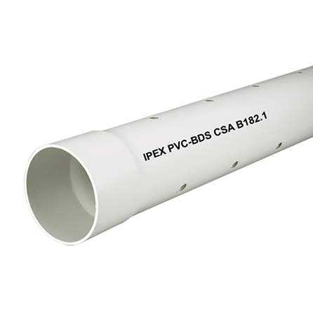 IPEX PVC-BDS perforated pipe family; does not establish exact003445